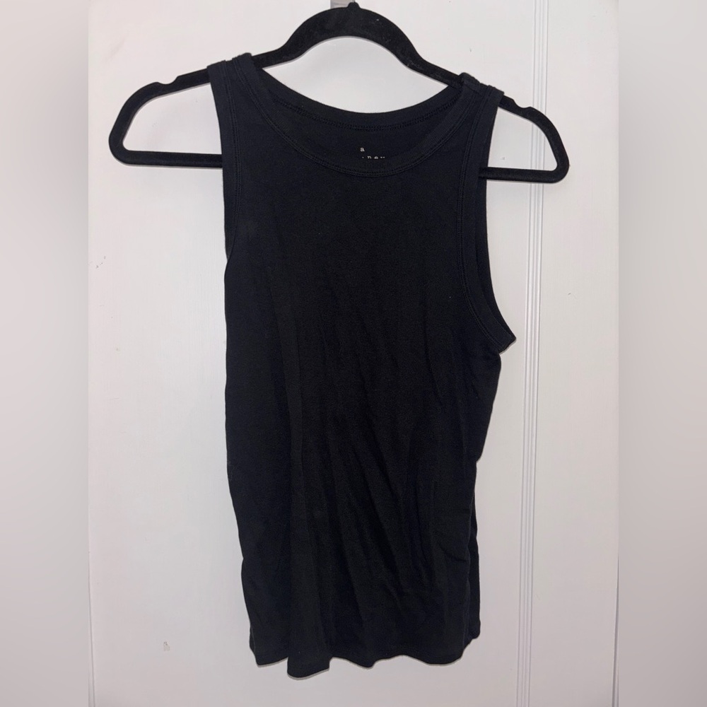 a new day High Neck Black Tank Top
